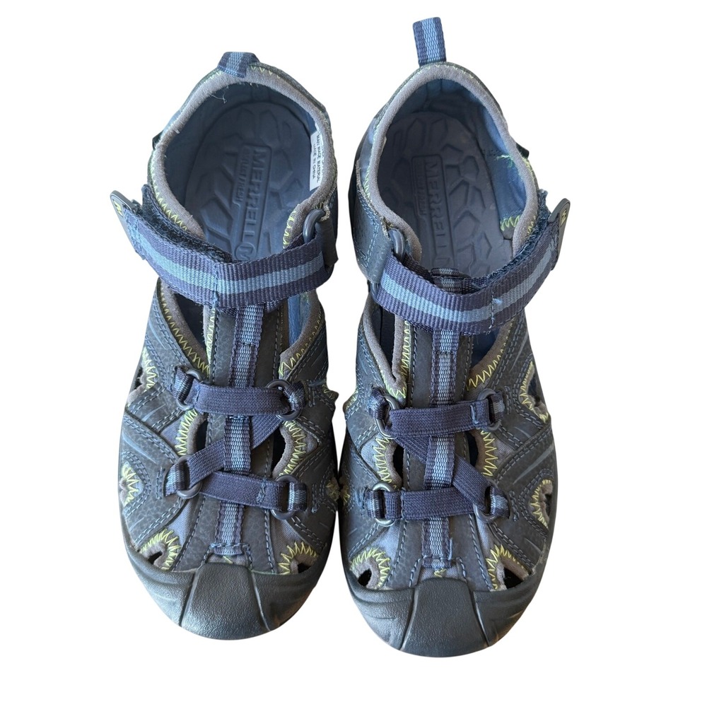 Merrell Hydro Hiker Sandal Blue Leather Water Shoes MC53375 Womens 5 / Kids 3M